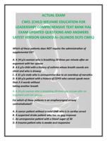 CWEL (CHILD WELFARE EDUCATION FOR  LEADERSHIP) COMPREHENSIVE TEXT BANK FIAL  EXAM UPDATED QUESTIONS AND ANSWERS