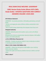 REAL EXAM CHILD WELFARE LEADERSHIP  CWEL Review Study Guide (Illinois DCFS CWEL  Study Guide) –UPDATED EXAM