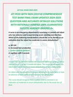 ATI PEDS WITH NGN (2019 B) COMPREHENSIVE  TEST BANK FINAL EXAM UPDATED 2024-2025  QUESTION AND ACCURATE DETAILED SOLUTIONS