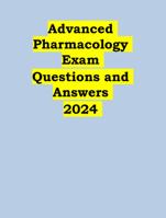 Advanced Pharmacology Exam 2024