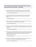 PA Property & Casualty License Practice Exam questions and Answers | Verrified