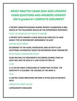 RPSGT PRACTICE EXAM 2024-2025 UPDATED  EXAM QUESTIONS AND ANSWERS