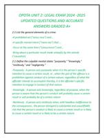 OPOTA UNIT 2: LEGAL EXAM 2024 -2025  UPDATED QUESTIONS AND ACCURATE  ANSWERS GRADED A+