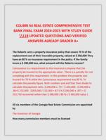 COLIBRI NJ REAL ESTATE COMPREHENSIVE TEST  BANK FINAL EXAM 2024-2025 WITH STUDY GUIDE  \118 UPDATED QUESTIONS AND VERIFIED