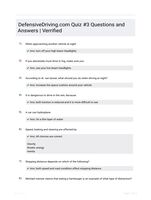 DefensiveDriving.com Quiz #3 Questions and Answers | Verrified