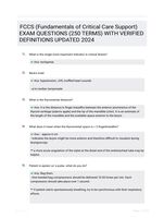 FCCS (Fundamentals of Critical Care Support) EXAM QUESTIONS (250 TERMS) WITH VERIFIED DEFINITIONS UPDATED 2024