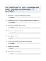 Into Surgical Tech 101 Final Exam review Study Guide | Questions  with 100% COMPLETE SOLUTIONS