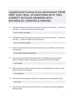 supplemental nursing home administrator EXAM PREP 2024 | REAL 35 QUESTIONS WITH 100% CORRECT DETAILED ANSWERS WITH RATIONALES | UPDATED & VERIFIED