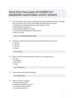 ACLS Post Test (copy) 45 CORRECTLY ANSWERED QUESTIONS LATEST UPDATE