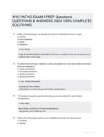 NYU PATHO EXAM I PREP Questions QUESTIONS &  ANSWERS 2024 100% COMPLETE  SOLUTIONS