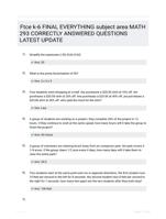 Ftce k-6 FINAL EVERYTHING subject area MATH 293 CORRECTLY ANSWERED QUESTIONS LATEST UPDATE