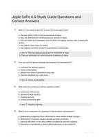 Agile SAFe 6.0 Study Guide Questions and Correct Answers