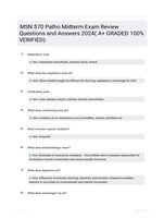 MSN 570 Patho Midterm Exam Review Questions and Answers 2024( A+ GRADED 100% VERIFIED).