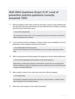 NUR 3065 Questions (Exam 2) #1 Level of prevention practice questions correctly answered 100%