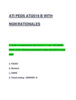 ATI PEDS ATI2019 B WITH  NGNRATIONALES UPDATED EXAM QUESTIONS AND ANSWERS