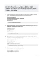 ICS-300: Final Exam V1 (New 2024/ 2024  Update) Questions and Verified Answers| 100%  Correct| Graded A