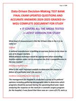 Data-Driven Decision-Making TEST BANK  FINAL EXAM UPDATED QUESTIONS AND  ACCURATE ANSWERS 2024-2025 GRADED A+  WGU COMPLETE