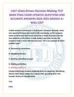 C207 Data-Driven Decision-Making TEST  BANK FINAL EXAM UPDATED QUESTIONS AND  ACCURATE ANSWERS 2024-2025 GRADED A+  WGU C207