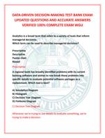 DATA-DRIVEN DECISION-MAKING TEST BANK EXAM  UPDATED QUESTIONS AND ACCURATE ANSWERS  VERIFIED 100% COMPLETE EXAM WGU