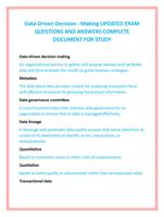 Data-Driven Decision - Making UPDATED EXAM  QUESTIONS AND ANSWERS COMPLETE  DOCUMENT FOR STUDY