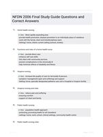 NFDN 2006 Final Study Guide Questions and Correct Answers