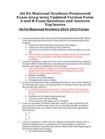 Ati Pn Maternal Newborn Protocored Exam 2024/2025 Updated Version Form A and B Exam Questions and Answers Top Scores