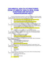 2024 MENTAL HEALTH ATI PROCTORED EXAM/ ATI MENTAL HEALTH REAL EXAM QUESTIONS AND DETAILED ANSWERS|BRAND NEW!!