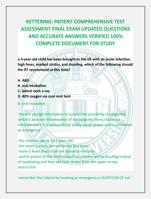 KETTERING: PATIENT COMPREHENSIVE TEST  ASSESSMENT FINAL EXAM UPDATED QUESTIONS  AND ACCURATE ANSWERS