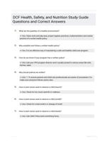 DCF Health, Safety, and Nutrition Study Guide Questions and Correct Answers