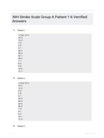 NIH Stroke Scale Group A Patient 1-6 Verrified Answers