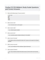 Purdue CS 252 Midterm Study Guide Questions and Correct Answers