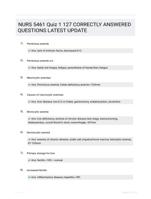 NURS 5461 Quiz 1 127 CORRECTLY ANSWERED QUESTIONS LATEST UPDATE