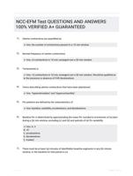 NCC-EFM Test QUESTIONS AND ANSWERS 100% VERIFIED A+ GUARANTEED