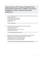 Payroll Source CPP Practice EXAM/ACTUAL EXAM QUESTIONS WITH CORRECT DETAILED ANSWERS |LATEST UPDATE 2024/2025 GRADED A+