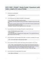 OCS 1005 - EXAM 1 Study Guide | Questions  with 100% COMPLETE SOLUTIONS