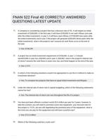 FNAN 522 Final 40 CORRECTLY ANSWERED QUESTIONS LATEST UPDATE