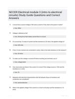 NCCER Electrical module 3 (intro to electrical circuits) Study Guide Questions and Correct Answers