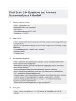 Final Exam 35+ Questions and Answers Guaranteed pass A Graded