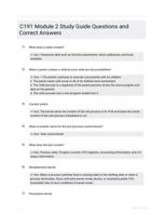 C191 Module 2 Study Guide Questions and Correct Answers