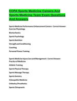 EOPA Sports Medicine Careers And Sports Medicine Team Exam Questions And Answers 2024