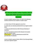 ATI Mental Health Online Practice 2019 A Exam with NGN Questions and Verified Answers.