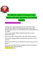 ATI MENTAL HEALTH Proctored Exam Retake with NGN Questions and Verified Answers