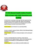 ATI RN Mental Health Online Practice 2023 A Exam with NGN Questions and Verified