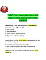 EVOC Final Exam Questions with 100% Correct Answers | Verified | Updated