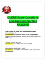 OLERE Exam Questions and Answers (Verified Answers)