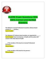 OLERE Exam Questions With 100% Correct and Verified Answers.