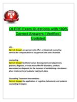 OLERE Exam Questions with 100% Correct Answers | Verified | Updated.