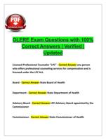 OLERE Exam Questions with 100% Correct Answers | Verified | Updated