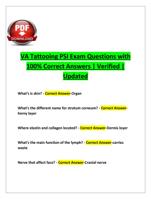 VA Tattooing PSI Exam Questions with 100% Correct Answers | Verified | Updated