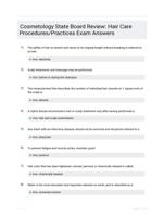 Cosmetology State Board Review: Hair Care Procedures/Practices Exam Answers